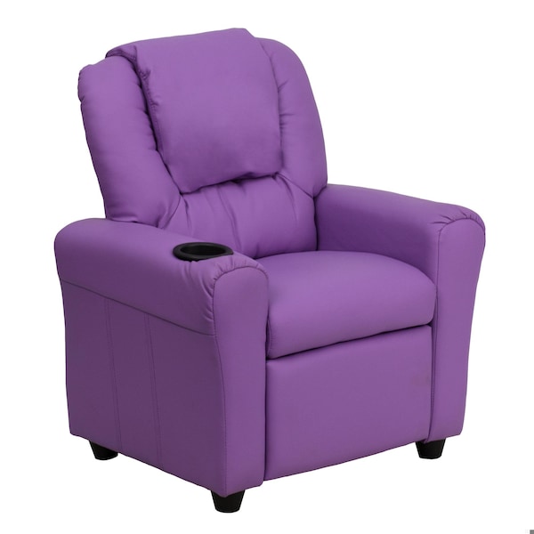 Flash Furniture Kids Recliner, 21-1/2" to 36-1/2" x 27", Upholstery Color: Lavender DG-ULT-KID-LAV-GG - main